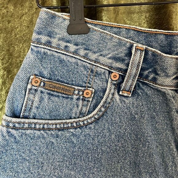 VTG Calvin Klein High Waist Jean Shorts 27 Waist - Picture 4 of 12